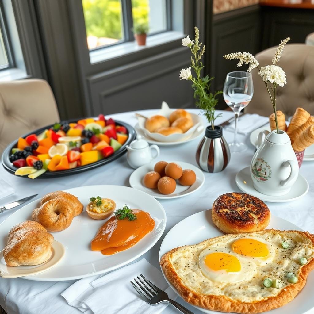Brunch élégant avec différents plats