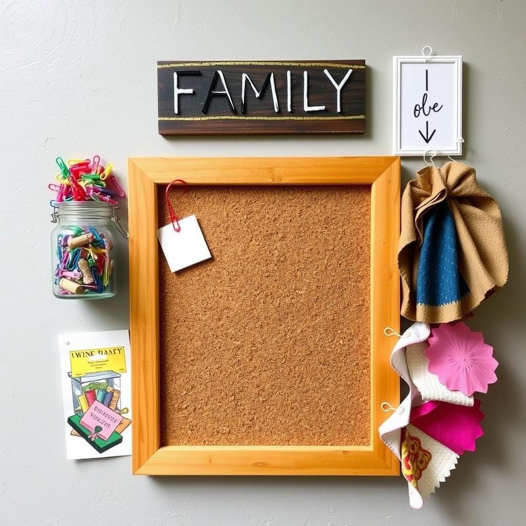 Matériaux recyclés pour tableau familial
