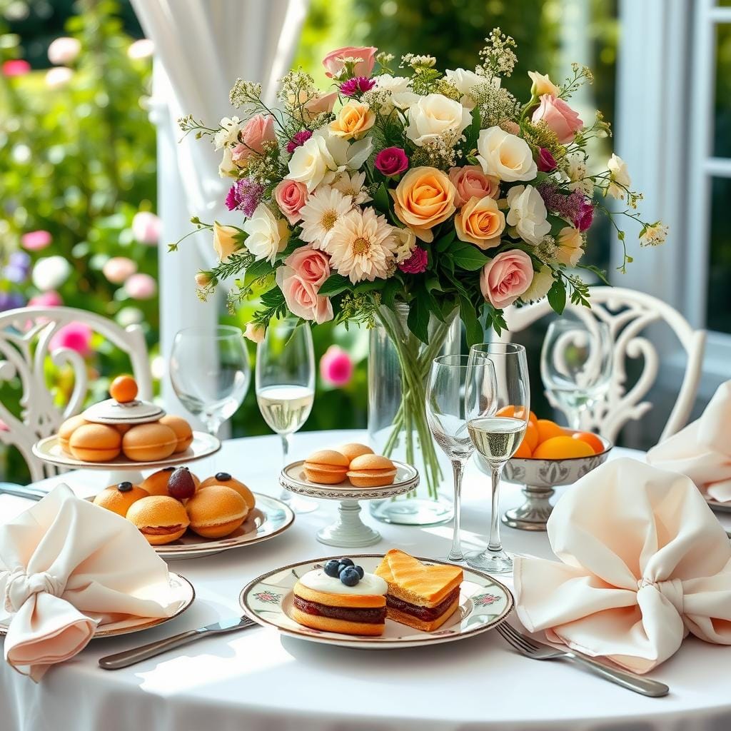 décoration de table de brunch élégante