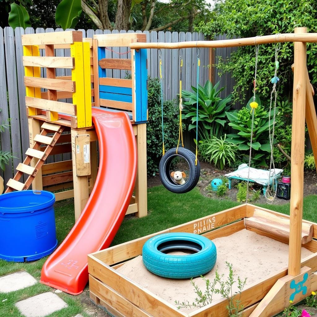Aire de jeux extérieurs DIY pour enfants