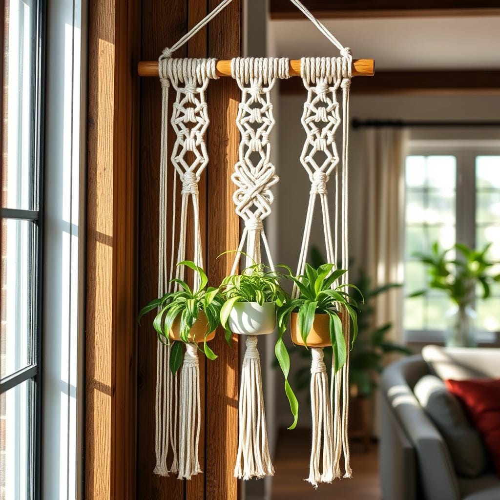 Décoration murale macramé DIY