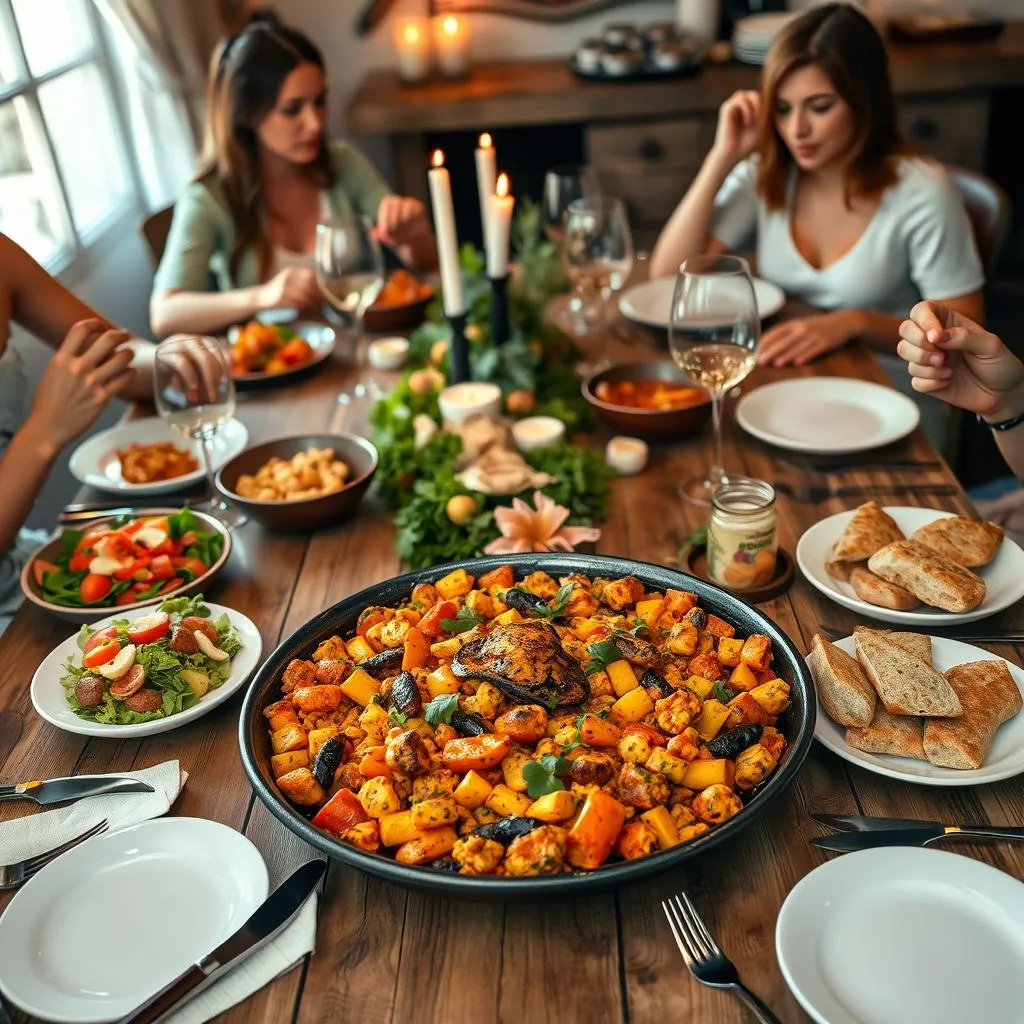 Plat unique convivial pour invités