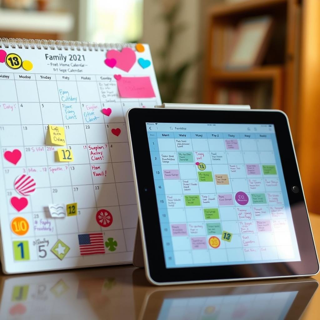 Calendrier familial numérique et papier