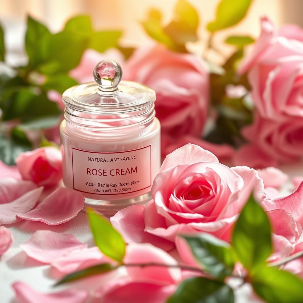 Crème anti-âge naturelle à la rose