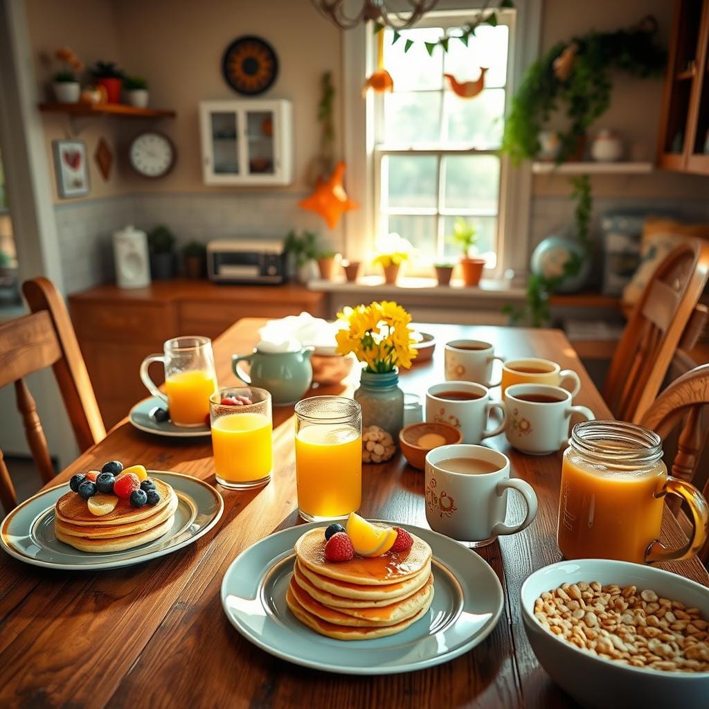 Petit-déjeuner en famille